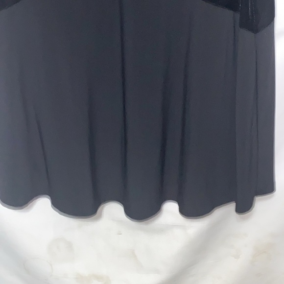LAUREN RALPH LAUREN WO SIZE 14 Elegant Black Dress. LINED BACK ZIP VELVET INSETS - Picture 10 of 10